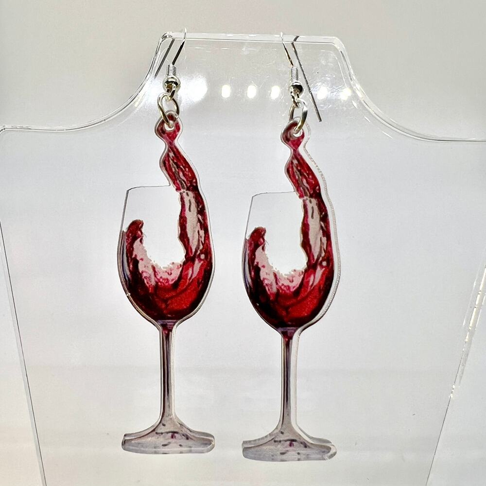 Wine Glass Earrings - Drink Earrings - Party Earrings - Wine Accessories